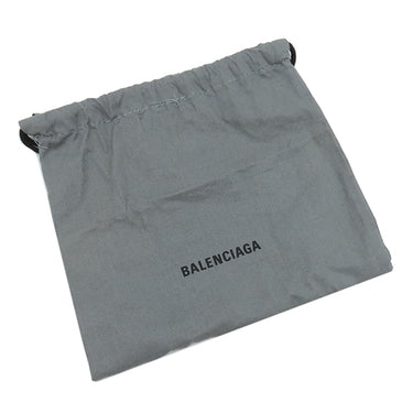 バレンシアガ BALENCIAGA ショッピング フォンホルダー 593826 ブラック レザー ショルダーバッグ シルバー金具 黒