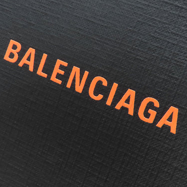 バレンシアガ BALENCIAGA ショッピング フォンホルダー 593826 ブラック レザー ショルダーバッグ シルバー金具 黒