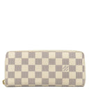 ルイヴィトン LOUIS VUITTON ポルトフォイユ クレマンス N61264 ダミエアズール ダミエアズールキャンバス 長財布 ゴールド金具 ピンク ラウンドジップ