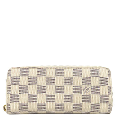 ルイヴィトン LOUIS VUITTON ポルトフォイユ クレマンス N61264 ダミエアズール ダミエアズールキャンバス 長財布 ゴールド金具 ピンク ラウンドジップ
