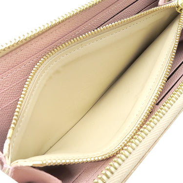 ルイヴィトン LOUIS VUITTON ポルトフォイユ クレマンス N61264 ダミエアズール ダミエアズールキャンバス 長財布 ゴールド金具 ピンク ラウンドジップ