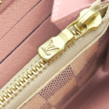 ルイヴィトン LOUIS VUITTON ポルトフォイユ クレマンス N61264 ダミエアズール ダミエアズールキャンバス 長財布 ゴールド金具 ピンク ラウンドジップ