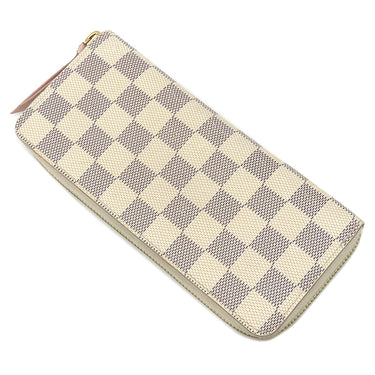 ルイヴィトン LOUIS VUITTON ポルトフォイユ クレマンス N61264 ダミエアズール ダミエアズールキャンバス 長財布 ゴールド金具 ピンク ラウンドジップ