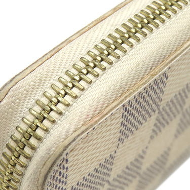 ルイヴィトン LOUIS VUITTON ポルトフォイユ クレマンス N61264 ダミエアズール ダミエアズールキャンバス 長財布 ゴールド金具 ピンク ラウンドジップ