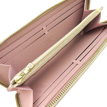 ルイヴィトン LOUIS VUITTON ポルトフォイユ クレマンス N61264 ダミエアズール ダミエアズールキャンバス 長財布 ゴールド金具 ピンク ラウンドジップ