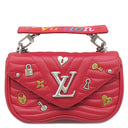 ルイヴィトン LOUIS VUITTON ニューウェーブ PM ラブロック エカルラート カーフ 2WAYバッグ シルバー金具 赤 チェーン ショルダー ハンドバッグ