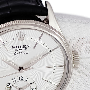 腕時計 ロレックス ROLEX チェリーニ デュアルタイム 50529 ランダム番 自動巻き メンズ ランダム番 K18WG無垢 バー GMT ドレスウォッチ