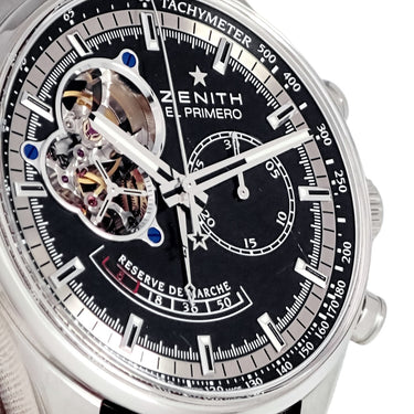 腕時計 ゼニス ZENITH エルプリメロ クロノマスター オープン パワーリザーブ 03.2080.4021/21.C496 自動巻き メンズ ブラック 黒