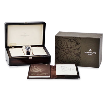 腕時計 パテックフィリップ PATEK PHILIPPE カラトラバ 6000G-012 自動巻き メンズ OH済 K18WG無垢 青 ポインターデイト マイクロローター