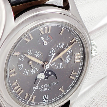 腕時計 パテックフィリップ PATEK PHILIPPE アニュアルカレンダー ムーンフェイズ 5056P-001 自動巻き メンズ Pt950無垢 コンプリケーション