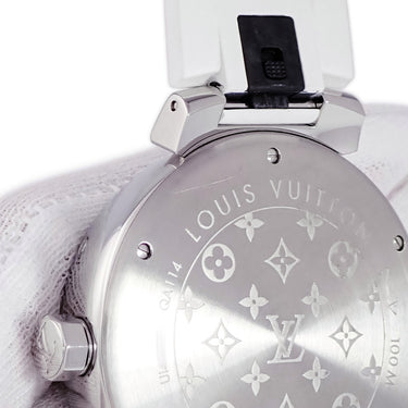 腕時計 ルイヴィトン LOUIS VUITTON タンブール GM モノグラム ホワイト QA114Z クオーツ メンズ アラビア バー ラウンド