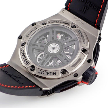 腕時計 ウブロ HUBLOT ビッグバン ウニコ フェラーリ チタニウム 402.NX.0123.WR 自動巻き メンズ OH済 黒 クロノグラフ 限定
