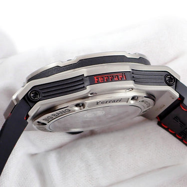 腕時計 ウブロ HUBLOT ビッグバン ウニコ フェラーリ チタニウム 402.NX.0123.WR 自動巻き メンズ OH済 黒 クロノグラフ 限定