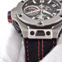 腕時計 ウブロ HUBLOT ビッグバン ウニコ フェラーリ チタニウム 402.NX.0123.WR 自動巻き メンズ OH済 黒 クロノグラフ 限定