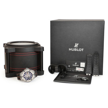 腕時計 ウブロ HUBLOT ビッグバン ウニコ フェラーリ チタニウム 402.NX.0123.WR 自動巻き メンズ OH済 黒 クロノグラフ 限定