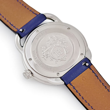 腕時計 エルメス HERMES アルソー 36mm AR5.510 クオーツ メンズ レディース ホワイト 白 青針 アラビア