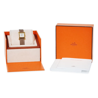 腕時計 エルメス HERMES Hウォッチ PM HH1.202 055424WW00 クオーツ レディース 純正ダイヤ ホワイト シェル H型 スクエア
