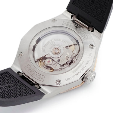腕時計 ボーム&メルシエ BAUME&MERCIER リビエラ オートマティック M0A10660 自動巻き メンズ グレー 12角形 PVDゴールドリング