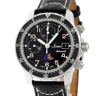 腕時計 ジン SINN 103 ムーンフェイズ クロノグラフ 103.B.SA.MOND 自動巻き メンズ メーカーOH済 ブラック デイト 回転ベゼル
