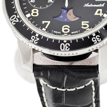 腕時計 ジン SINN 103 ムーンフェイズ クロノグラフ 103.B.SA.MOND 自動巻き メンズ メーカーOH済 ブラック デイト 回転ベゼル