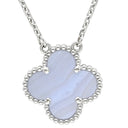 ヴァンクリーフアーペル Van Cleef & Arpels ヴィンテージ アルハンブラ VCARD34900 ブルー×ホワイトゴールド K18WG カルセドニー ネックレス 青 Au750 18K カルセドニー