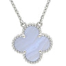 ヴァンクリーフアーペル Van Cleef & Arpels ヴィンテージ アルハンブラ VCARD34900 ブルー×ホワイトゴールド K18WG カルセドニー ネックレス 青 Au750 18K カルセドニー