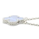 ヴァンクリーフアーペル Van Cleef & Arpels ヴィンテージ アルハンブラ VCARD34900 ブルー×ホワイトゴールド K18WG カルセドニー ネックレス 青 Au750 18K カルセドニー