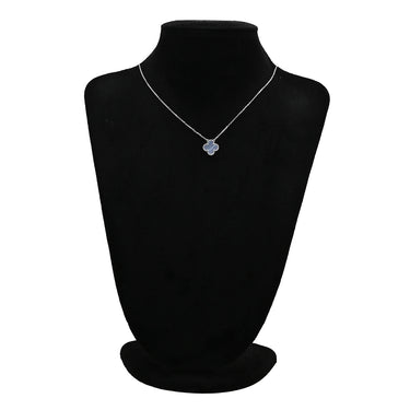 ヴァンクリーフアーペル Van Cleef & Arpels ヴィンテージ アルハンブラ VCARD34900 ブルー×ホワイトゴールド K18WG カルセドニー ネックレス 青 Au750 18K カルセドニー