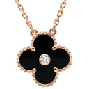 ヴァンクリーフアーペル Van Cleef & Arpels ヴィンテージ アルハンブラ ブラックXローズゴールド K18PG オニキス ダイヤモンド ネックレス PG 750 18K 2016年ホリデー オニキス ダイヤ