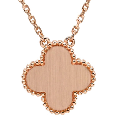 ヴァンクリーフアーペル Van Cleef & Arpels ヴィンテージ アルハンブラ ブラックXローズゴールド K18PG オニキス ダイヤモンド ネックレス PG 750 18K 2016年ホリデー オニキス ダイヤ