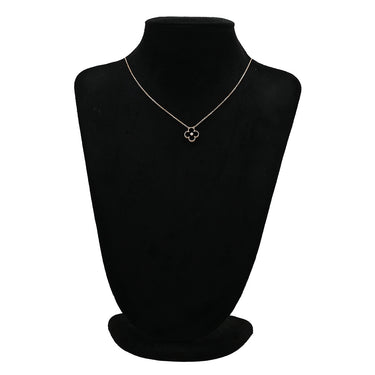 ヴァンクリーフアーペル Van Cleef & Arpels ヴィンテージ アルハンブラ ブラックXローズゴールド K18PG オニキス ダイヤモンド ネックレス PG 750 18K 2016年ホリデー オニキス ダイヤ
