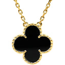 ヴァンクリーフアーペル Van Cleef & Arpels ヴィンテージ アルハンブラ ペンダント ブラック×イエローゴールド K18YG オニキス ネックレス Au750 18K 黒 オニキス 旧型