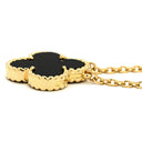 ヴァンクリーフアーペル Van Cleef & Arpels ヴィンテージ アルハンブラ ペンダント ブラック×イエローゴールド K18YG オニキス ネックレス Au750 18K 黒 オニキス 旧型