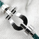 フレッド FRED フォース10 MM OB0075/6B1180 リヴィエラブルー×ホワイトゴールド K18WG ステンレスケーブル メタル(コードエンド) #14 ブレスレット ミディアムモデル K18 WG 750