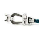 フレッド FRED フォース10 MM OB0075/6B1180 リヴィエラブルー×ホワイトゴールド K18WG ステンレスケーブル メタル(コードエンド) #14 ブレスレット ミディアムモデル K18 WG 750