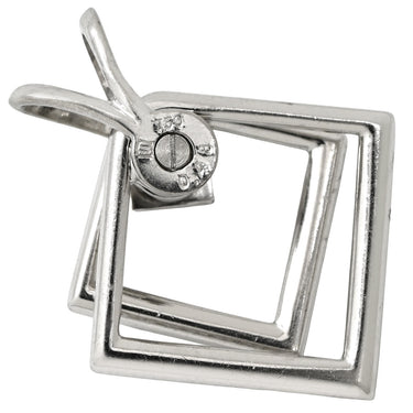 ウォルサム WALTHAM ダイヤモンド デザイン ネックレストップ ホワイトゴールド K18WG ダイヤモンド ペンダントトップ 18K 750 WG スイング パヴェ 2重 2連 スクエア