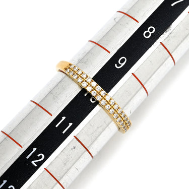 スタージュエリー STAR JEWELRY ダイヤモンド イエローゴールド K18YG ダイヤモンド リング 指輪 Au750 18K ハーフエタニティ 2列 2連 パヴェ 10号