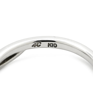 4℃ 4℃ ダイヤ デザインリング ホワイトゴールド K10WG ダイヤモンド リング 指輪 10K WG ウエーブ 6号
