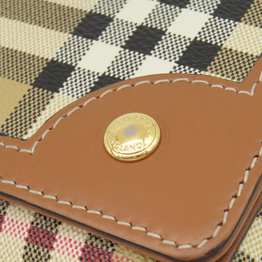 バーバリー BURBERRY トップハンドル ノートバッグ 8066165 ブライアーブラウン レザー 2WAYバッグ ゴールド金具 ELONGATED NOTE VINTAGE CHECK チェック ショルダー