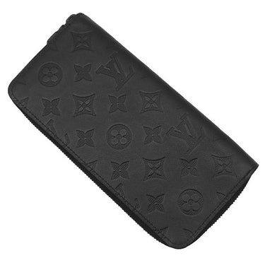 ルイヴィトン LOUIS VUITTON ジッピーウォレット ヴェルティカル M62902 ノワール レザー モノグラムシャドウレザー 長財布 マットブラック金具 イニシャル刻印入り