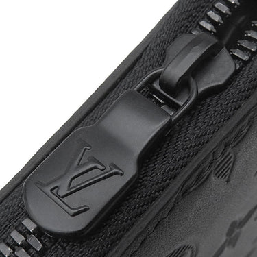 ルイヴィトン LOUIS VUITTON ジッピーウォレット ヴェルティカル M62902 ノワール レザー モノグラムシャドウレザー 長財布 マットブラック金具 イニシャル刻印入り