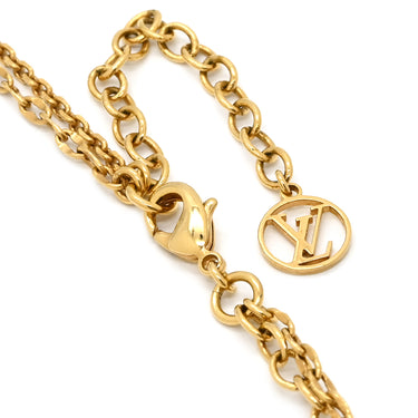 ルイヴィトン LOUIS VUITTON コリエ ブルーミング ストラス M68374 ゴールド GP ストラス ネックレス モノグラムフラワー LVサークル