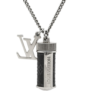 ルイヴィトン LOUIS VUITTON コリエ チャームズ M63641 シルバー×ブラック GP モノグラムエクリプス ネックレス ボトルネックレス