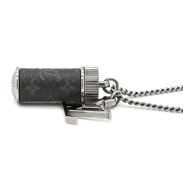 ルイヴィトン LOUIS VUITTON コリエ チャームズ M63641 シルバー×ブラック GP モノグラムエクリプス ネックレス ボトルネックレス