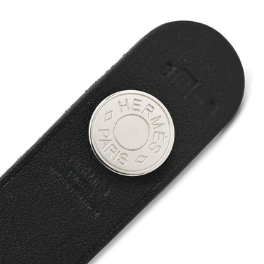 エルメス HERMES セリエ ヘクター ブラック レザー メタル ブレスレット シルバー金具 黒 2連 2重 レザーブレス チョーカー