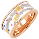 エルメス HERMES ブリッド ドゥ ガラ ラヴ ホワイト×マルチカラー GP 七宝焼き ＃T57 リング 指輪 ローズゴールド金具 ピンクゴールド金具 白 黄 15.5号