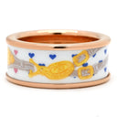 エルメス HERMES ブリッド ドゥ ガラ ラヴ ホワイト×マルチカラー GP 七宝焼き ＃T57 リング 指輪 ローズゴールド金具 ピンクゴールド金具 白 黄 15.5号