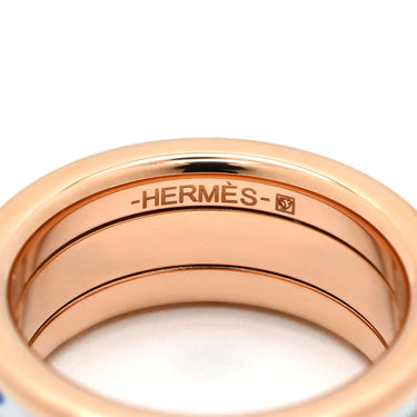 エルメス HERMES ブリッド ドゥ ガラ ラヴ ホワイト×マルチカラー GP 七宝焼き ＃T57 リング 指輪 ローズゴールド金具 ピンクゴールド金具 白 黄 15.5号