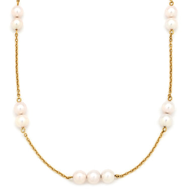 タサキ TASAKI あこやパール デザインネックレス パールホワイト×イエローゴールド K18YG パール ネックレス 11粒 750 K18YG パール