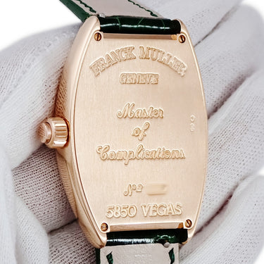 腕時計 フランクミュラー FRANCK MULLER トノウ カーベックス ヴェガス 5850VEGAS 自動巻き メンズ K18PG無垢 青針 ルーレット トノー